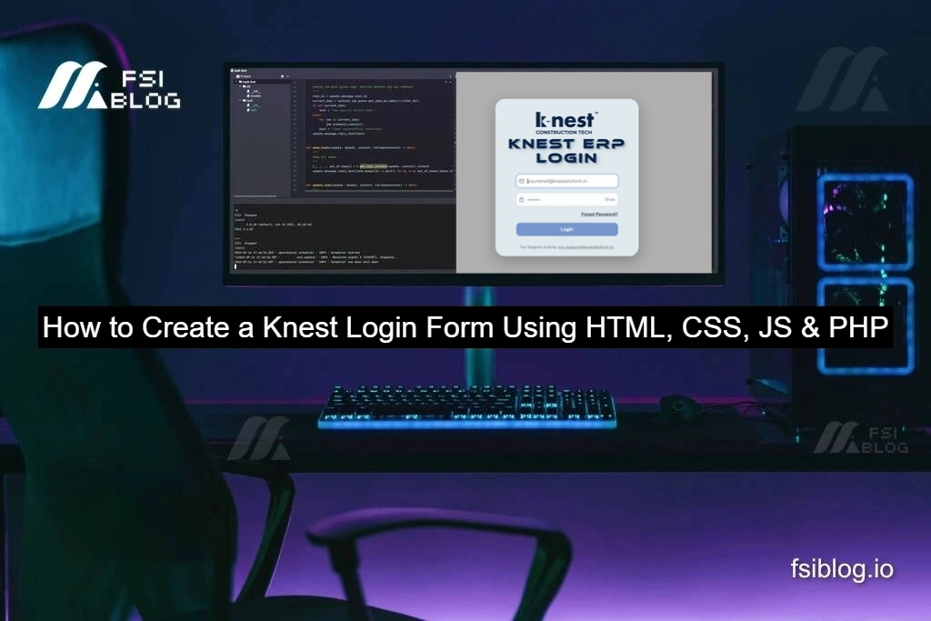 Create a Knest Login Form Using HTML, CSS, JS & PHP