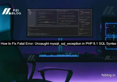 Uncaught mysqli_sql_exception in PHP 8.1 SQL Syntax